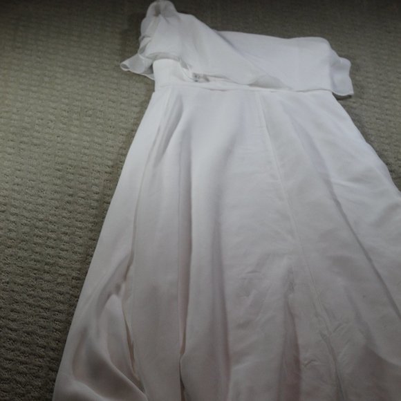 Azazie White Chiffon Wedding Dress - Picture 3 of 6